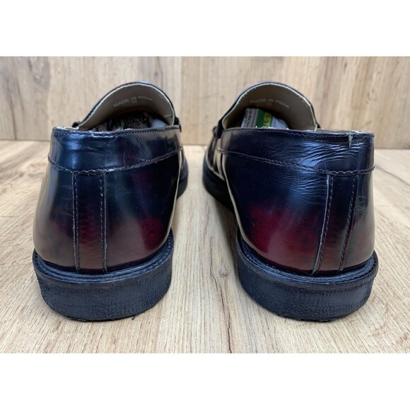 WALK LONDON Tassel Kiltie Loafers Shoes Men's Dark Burgundy Leather Size 11 - Picture 7 of 16
